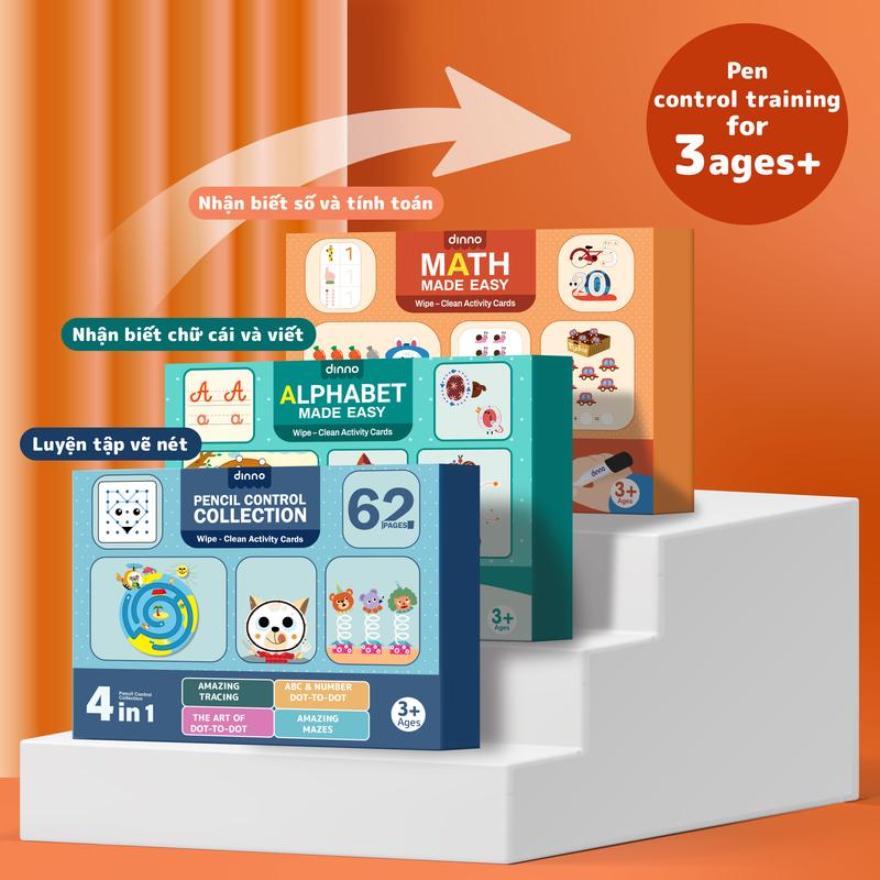 Product Introduction of Đồ chơi tập tô vẽ thông minh xóa được Dinno 50 trang, hướng dẫn kiểm soát bút cho trẻ từ 3 - 6 tuổi 0