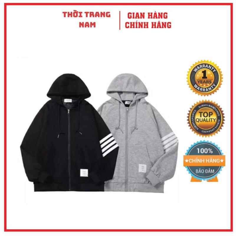 Áo Khoác Nỉ Thể Thao Nam Nữ FREESHIP Áo Hoodie Thu Đông Thời Trang Cao Cấp Dài Tay Kẻ Sọc Có Dây Kéo Size Từ 40kg- 75kg