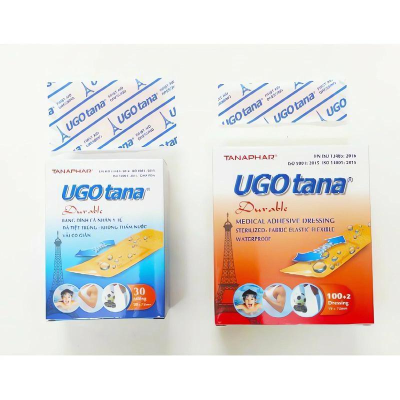 Băng dính cá nhân y tế Ugotana có giãn không thấm nước dễ gỡ bỏ hộp 102 cái và 30 cái