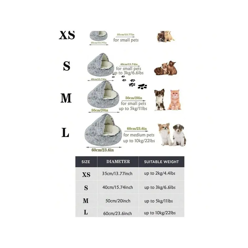 1pc Pet Bed With Hood, Plush Cozy Bed For Cats And Small Dogs, Warm Comfortable Anti-Anxiety Donut Shape Pet Bed, Suitable For Medium And Small Pets 5