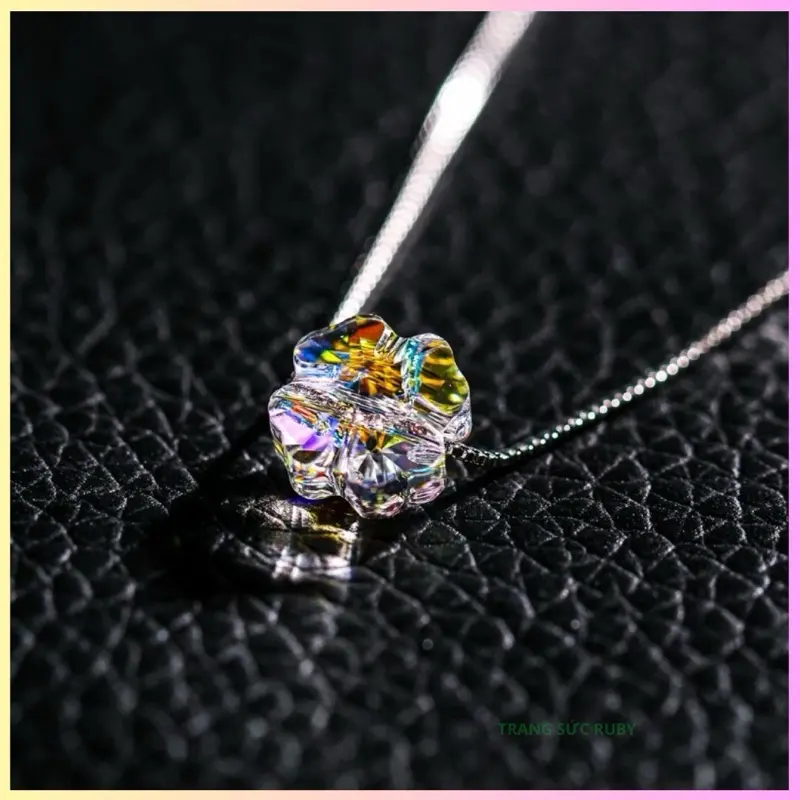 Dây chuyền mặt pha lê lấp lánh ánh sáng sang trọng cao cấp trang sức Ruby