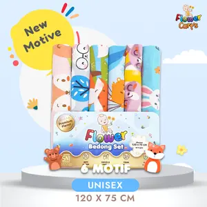 Flower Cart`s Bedong Flanel Premium 120 x 75 isi 6 Pcs