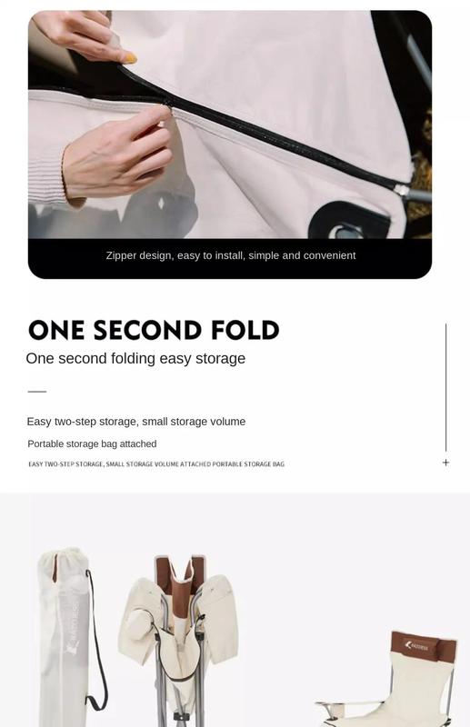 Product Introduction of Outdoor Folding Chair Portable Adjustable Recliner 2 In 1 with Removable Footrest for Camping Fishing Picnic Patio 9