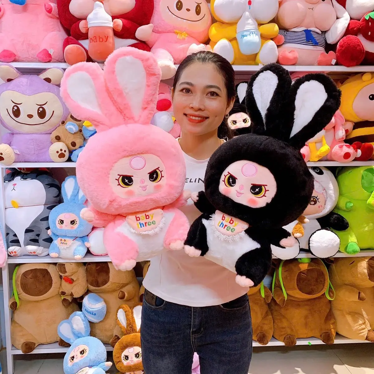 Gấu Bông Baby Three Đủ Màu, Baby Three Thỏ Thị Trấn, Thú Nhồi Bông, Quà Tặng Bạn Gái, Quà Tặng Sinh Nhật, quà 8/3