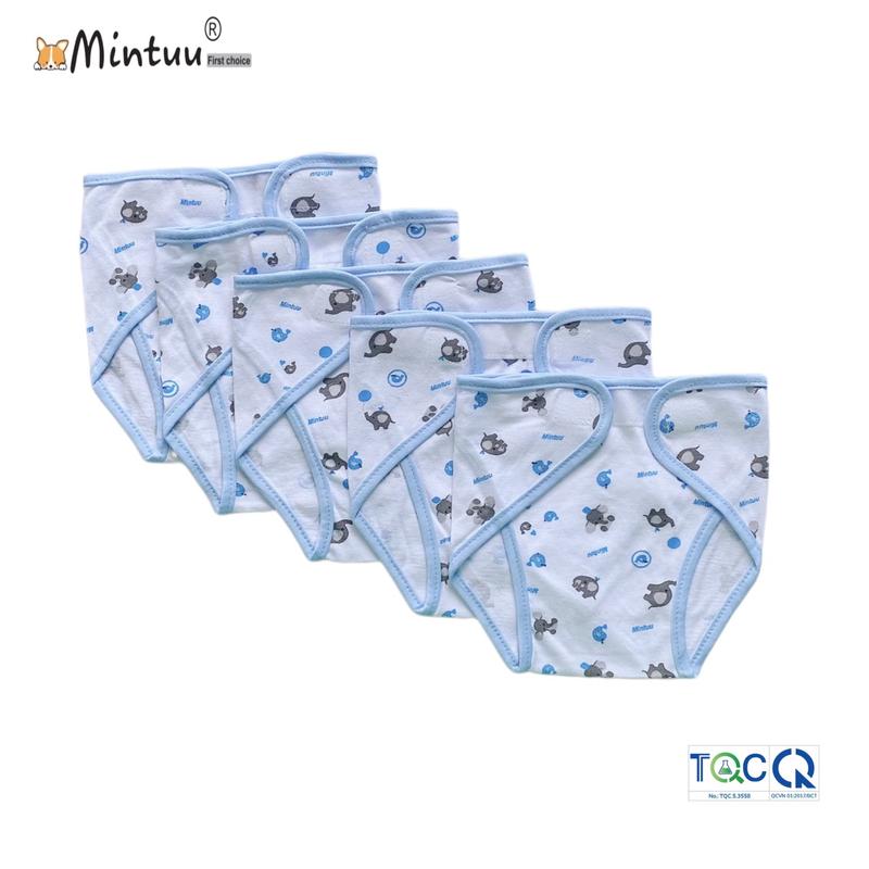 Set 5 tã dán sơ sinh in bông, tã quần chất liệu vải 100% cotton thương hiệu MINTUU 1051
