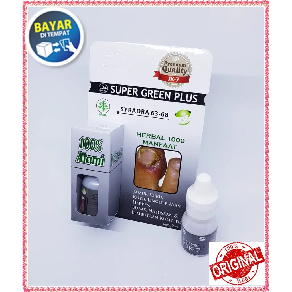 Super Green Plus JK-7 | Obat Atasi Jamur Kuku, Cantengan,Kutil,dll Anti Kulit Daun