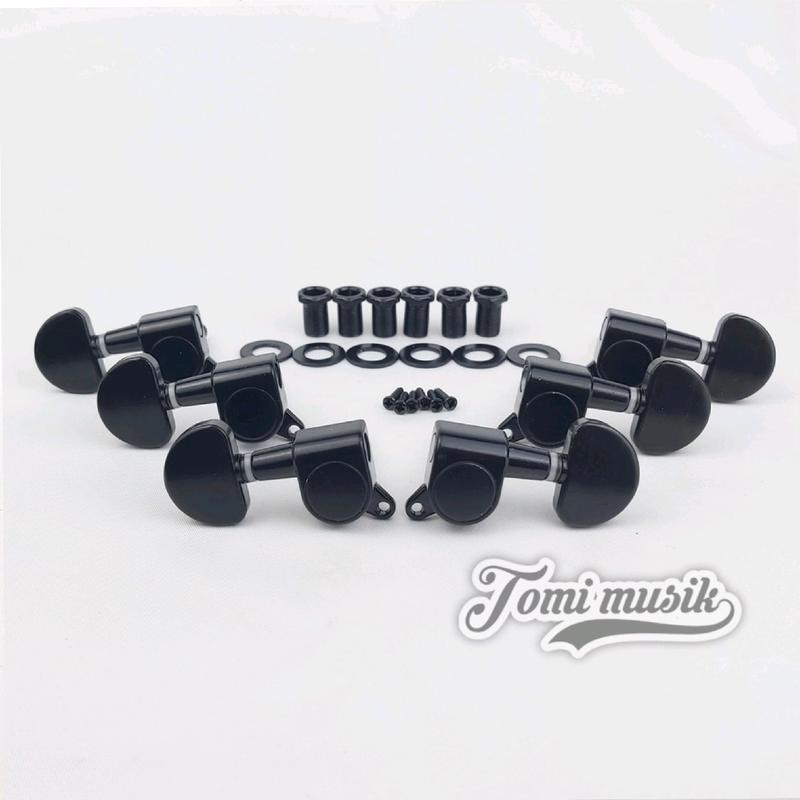 dryer gitar hitam tunning machine Head guitar 1set kanan dan kiri 0