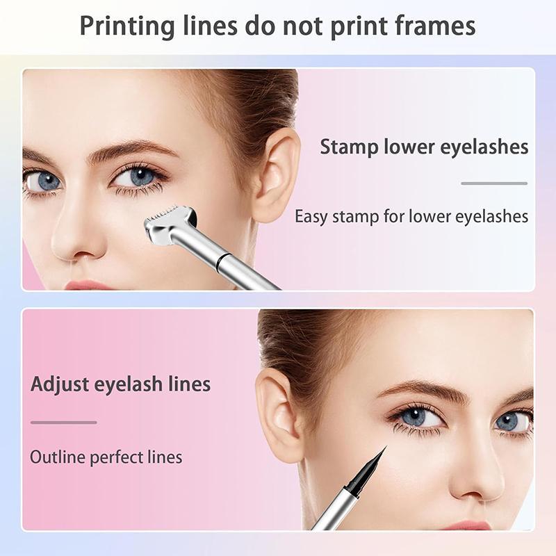 Product Introduction of Eyeliner Stamp Kit, 2 Counts/set Charming Eyeliner Pen & Eyeliner Stamp, Eye Makeup Tool, Professional Daily Makeup Accessories 5