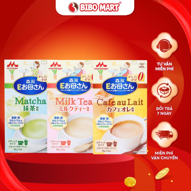 Sữa Bầu Morinaga 3 Vị Matcha Trà Sữa Cafe Cung Cấp Dinh Dưỡng Cho Mẹ Bầu Hộp 216g