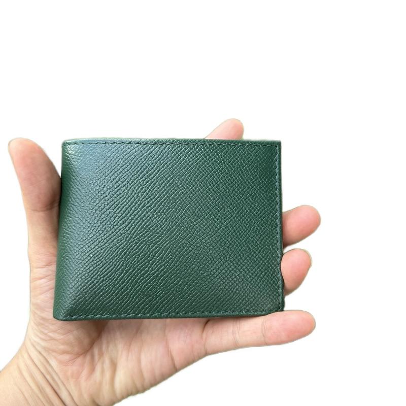 Ví da bò Epsom cao cấp cho nam mini kích thước 8,5x11 - Hình Chữ Nhật Wallet Nhiều Ngăn