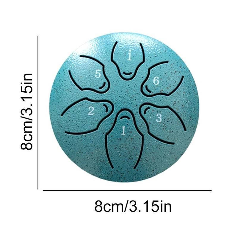 Percussion Instruments 6-Tone Steel Tongue Drum Set 3 Inch Hollow Ethereal Drum Storage Bag Multicolour Meditation Drum Yoga 2