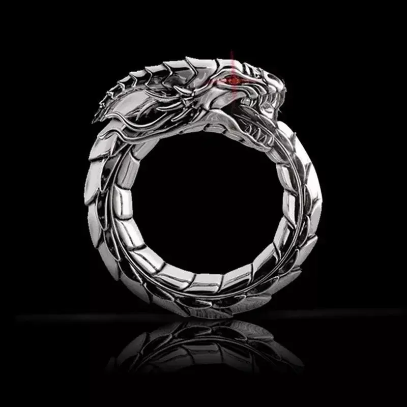 Cincin Ular Naga Satwa Baja Titanium Kualitas Import High Quality
