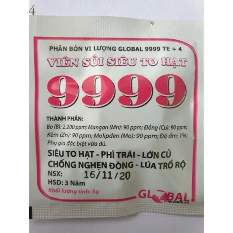 Viên sủi 9999 to hạt, to quả, lớn củ