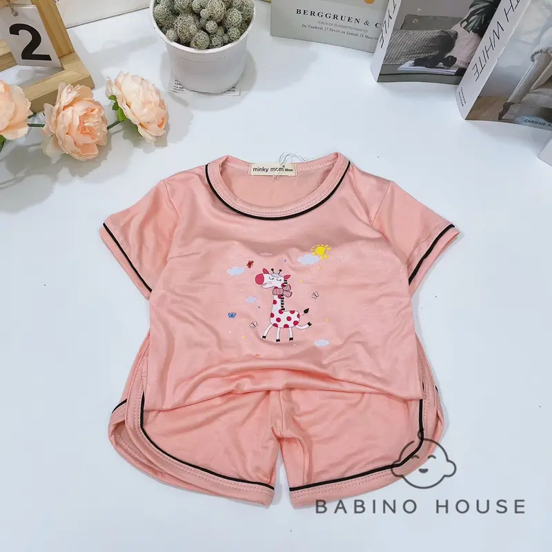 Bộ Cộc Tay Bé Trai, Bé Gái 8-18kg In Hình Cute Chất Vải Thun Lạnh Thoáng Mát | Bộ Quần Áo Mùa Hè Cho Bé (DB56) 5
