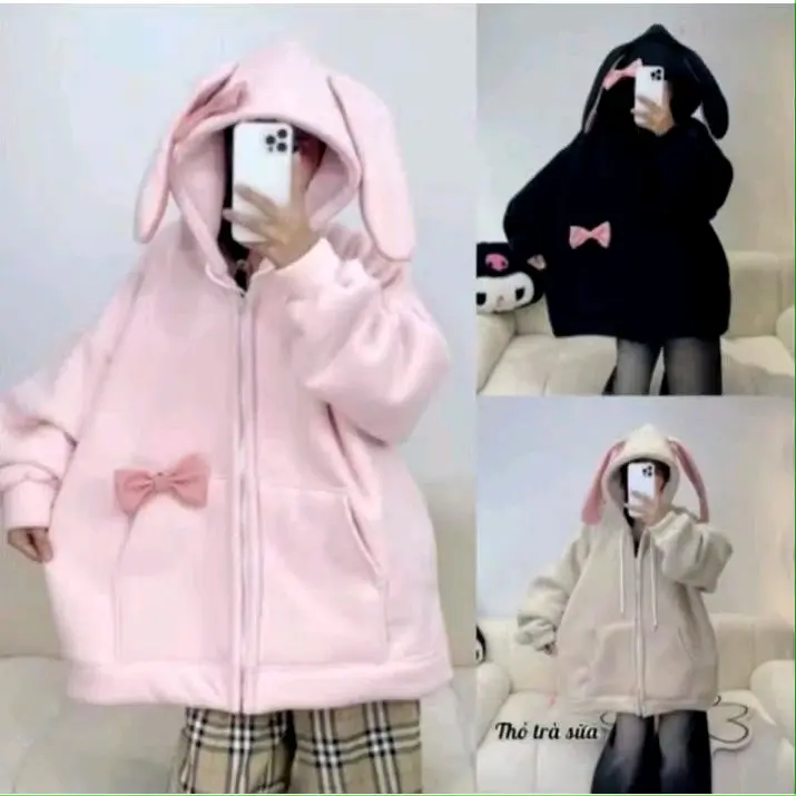 (Áo nỉ 1 lớp,hàng bình dân) Áo nỉ gắn nơ hồng,m6 trở lại