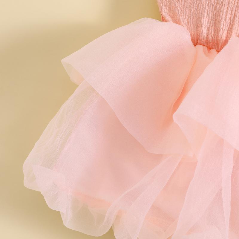 Product Introduction of Gaun A-line untuk Kanak-kanak Perempuan, Tanpa Lengan, Tampalan Tulle Ikatan bentuk rama-rama, Gaun Pesta, Gaun Musim Panas, Sesuai untuk Hari Lahir, Beg & Beg 41