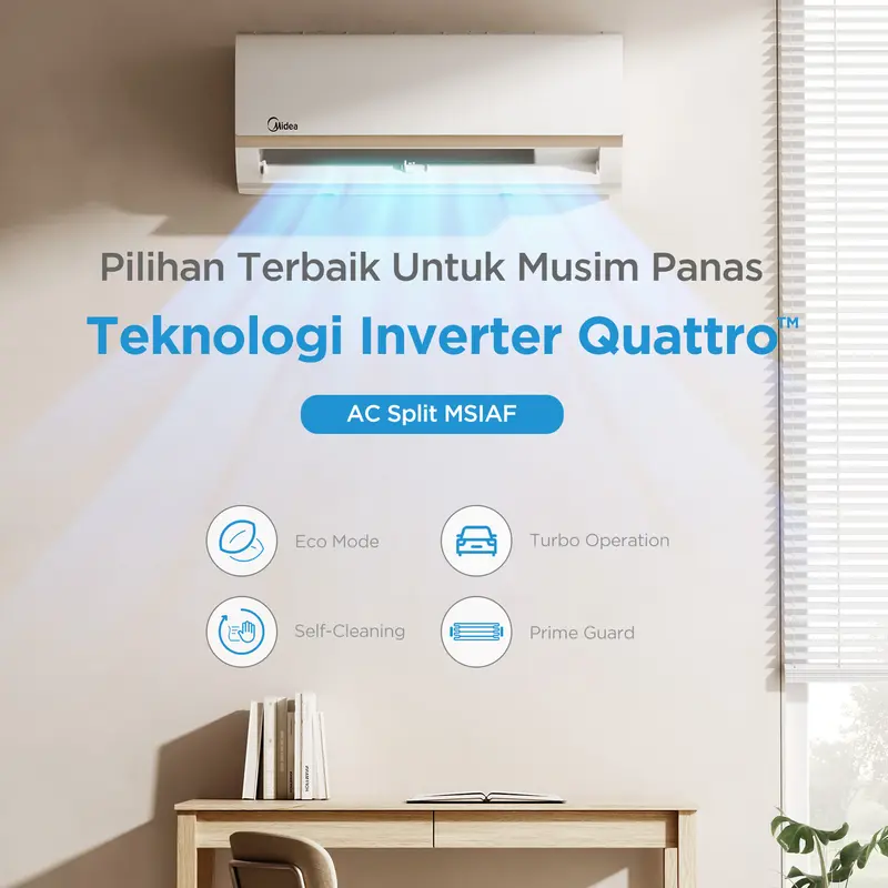 Midea AC Inverter 1 PK MSIAF-09CRDN2X (Unit Indoor & Outdoor) [Fast Cooling], [IECO MODE], [Electricity Saving], [5+10 tahun warranty] 3