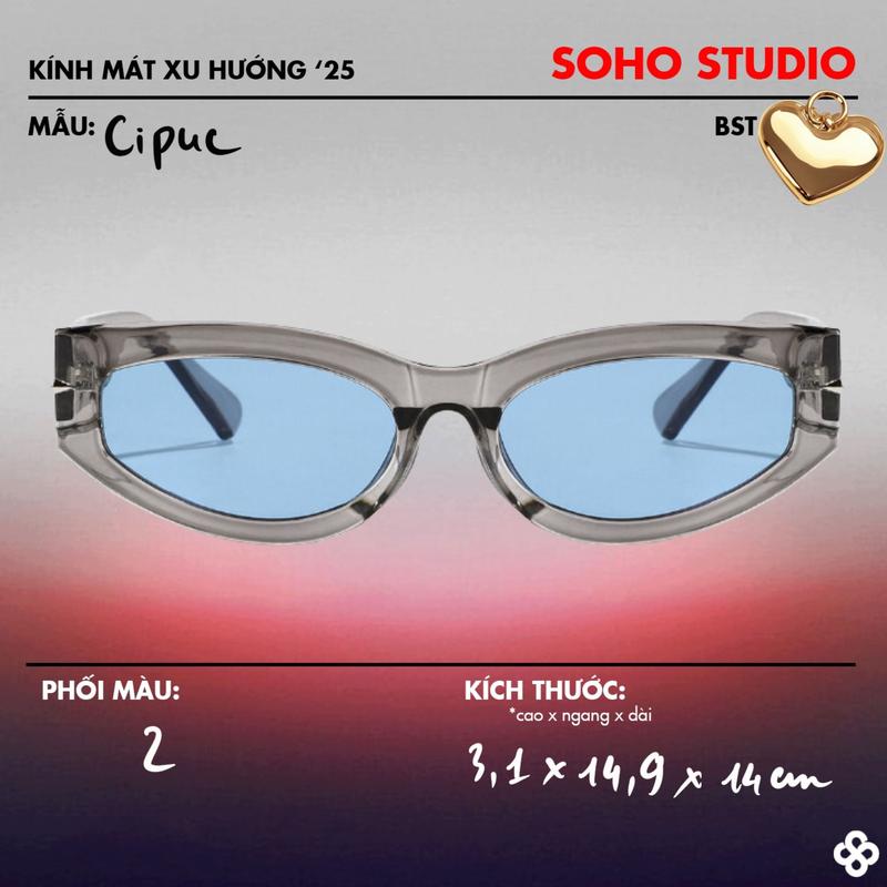  Kính mát PUCCI gọng mắt mèo Soho Studio hợp mặt tròn góc cạnh vừa-to 