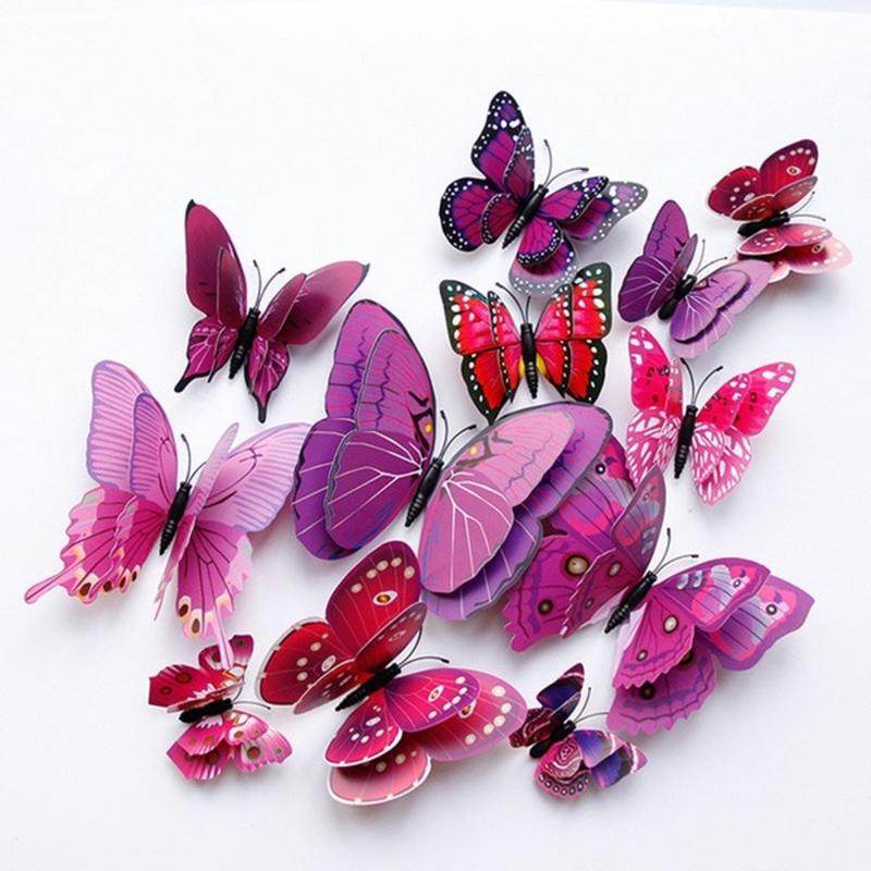 Product Introduction of 12pcs 3D Double Layer Butterflies Wall Stickers Living Room Decor Wedding Kids Room Decoration DIY Wall Art Stickers 17