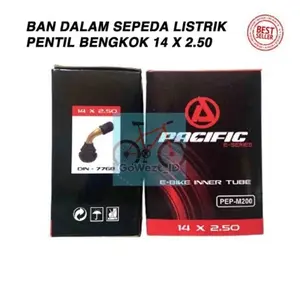 READY Ban Dalam Sepeda Listrik Ukuran 14 x 2.50 PACIFIC Pentil Bengkok Selis E-Bike | High Quality