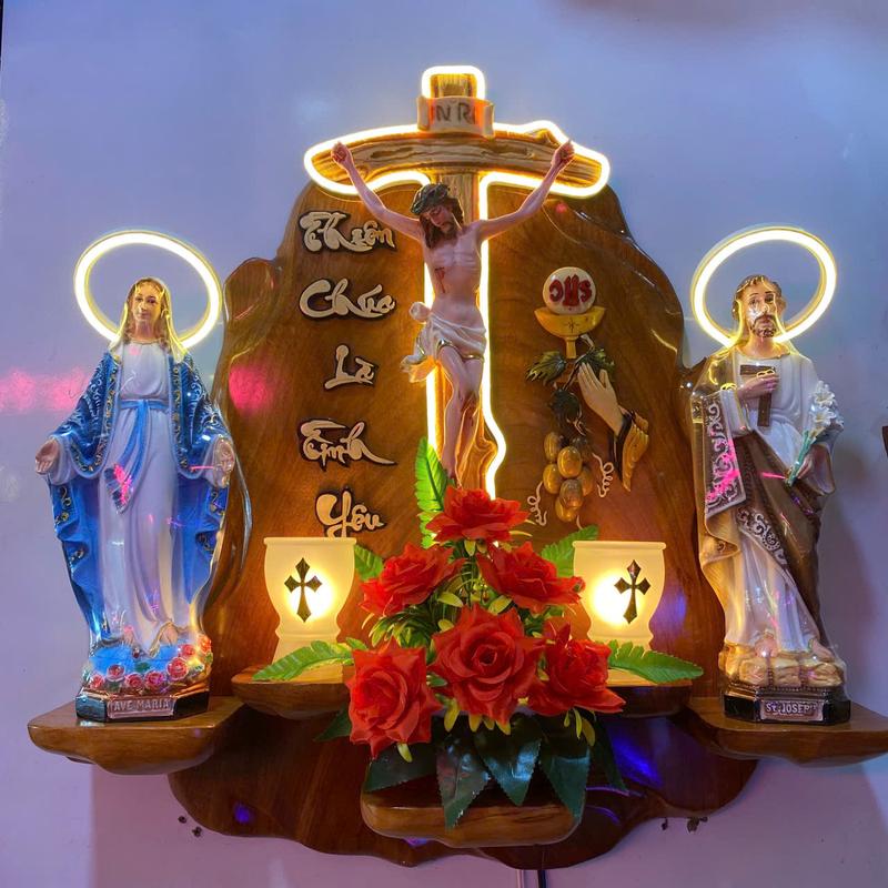  Bàn Thờ Công Giáo Tượng 30Cm - Bàn Thờ Công Giáo Đông Phương Fatima  NCDS-0002  