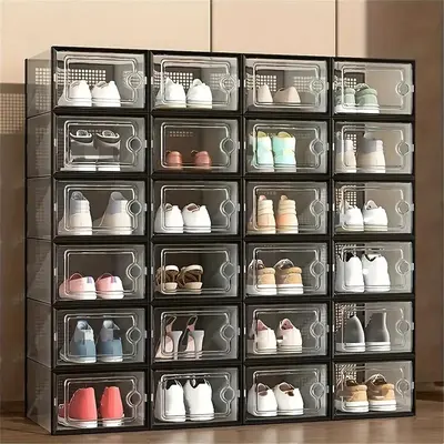 Clear Shoe Storage Boxes Stackable Clear Shoe Boxes With Lid