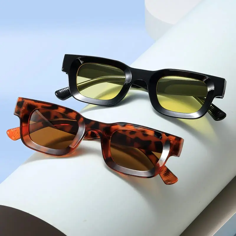 Kacamata Hitam Bingkai Tebal Lensa Candy Colour uv400 Eyewear Sunglasses 5