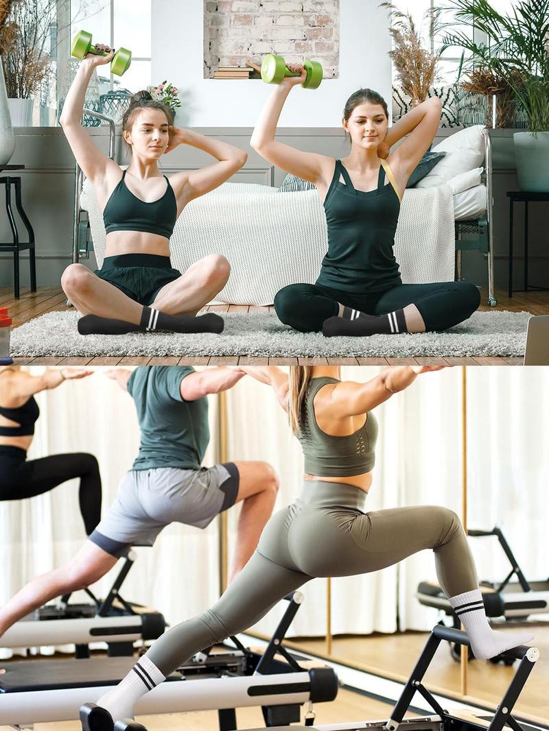 Product Introduction of Women's Two-Striped Print Non Slip Sports Socks, Breathable Comfortable Sports Socks for Yoga Gym Workout, Women's Socks for Fall & Winter 8