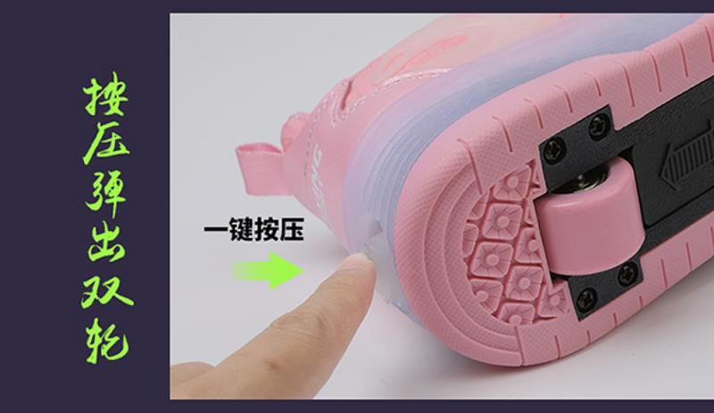 Product Introduction of Giày Trượt Patin Có Bánh Xe Cho Bé Trai Và Trẻ Em, Giày Chạy Bộ Hai Bánh, Phiên Bản Sinh Viên, Có Thể Co Lại, Có Bánh Xe, Ròng Rọc 13