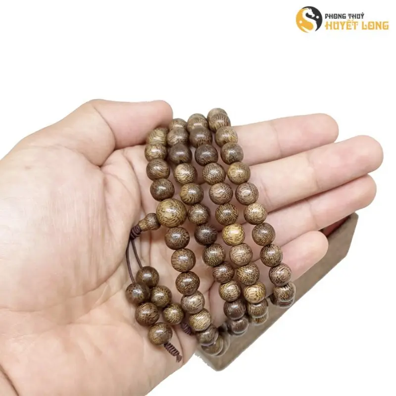 {TT89}   Chuỗi Trầm Hương Tốc Rừng 108 Hạt Tự Nhiên, Vòng Tay Trầm Hương 108 Hạt Phong Thủy Tài Lộc, May Mắn, Bình An, Sản Phẩm Chính Hãng Có Thẻ Bảo Hành 1