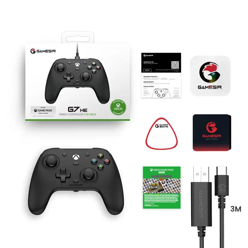 GAMESIR GameSir G7 HE Game Controller, PC Controller with Hall Effect Joysticks for Boys, Wired Gaming Controller for Windows 10/11, Xbox Series X/S, Xbox One 4