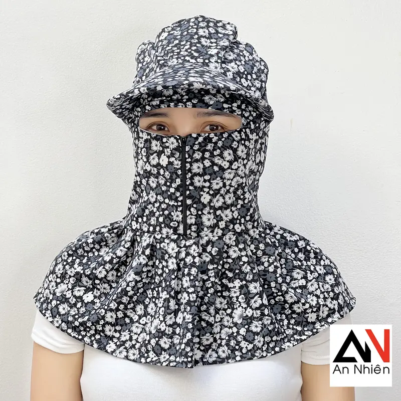 nón chống nắng khóa kéo giữa chất thun lạnh 4 chiều ATI 5