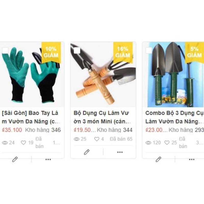 Product Introduction of Combo Bộ 3 Dụng Cụ Làm Vườn Đa Năng - Loại 1 rất dày Thép sơn không rỉ - Set of 3 Garden Tools (Size lớn: 265x80) 70