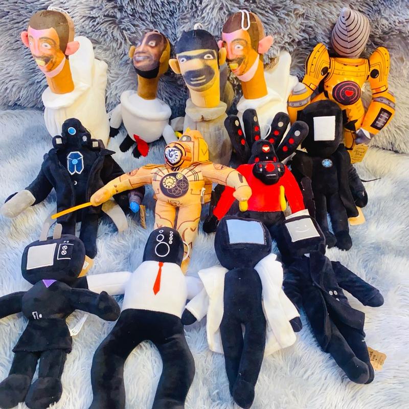 Gấu Bông Skibidi Toilet TVman, Camera man, Speaker man, Thú Bông Roblox Đầu Toilet Đồ Chơi Mới