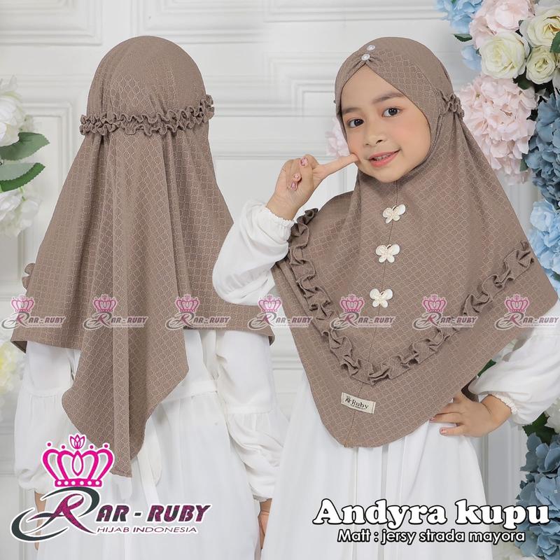 Hijab anak aqila untuk 4-10 tahun bahan strada premium 0