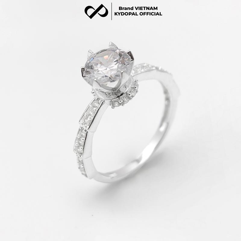 Nhẫn bạc nữ KYDOPAL cá tính đính đá trang sức bạc Ý 925 cao cấp - 9N4