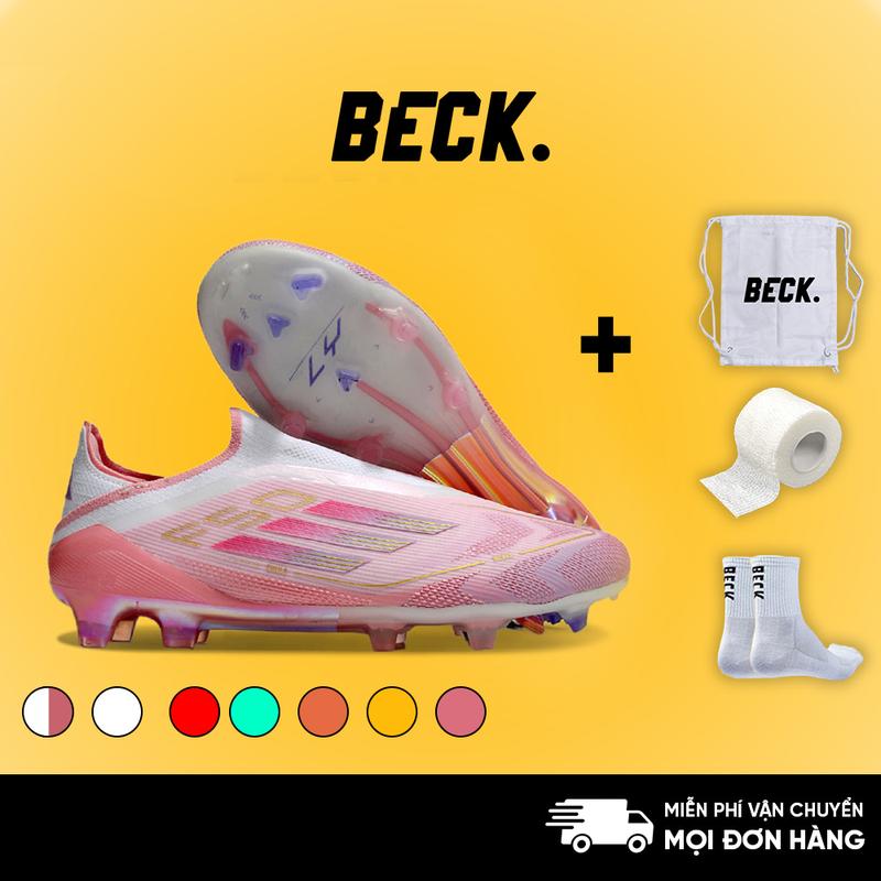 Giày Bóng Đá F50 Laceless Elite Không Dây SOCCER BECK, Tặng Quà, Đế Đinh FG, Bám Sân, Các Màu Sắc, Sân Cỏ Tự Nhiên
