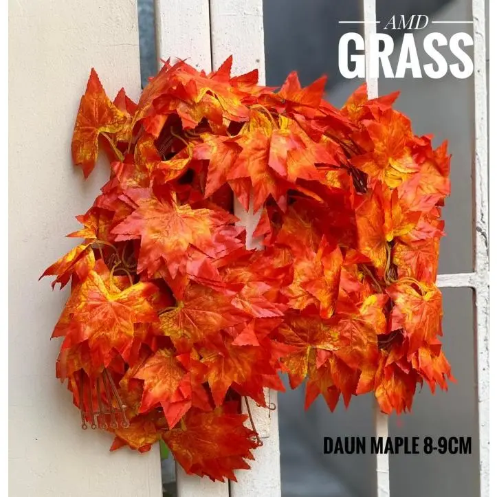 Daun Rambat Maple Orange - Hijau 2