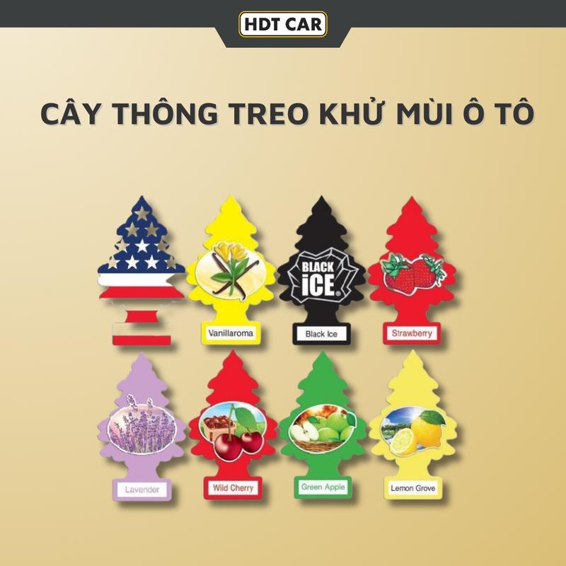 Cây Thông Thơm Treo Ô Tô, Tủ Quần Áo Khử Mùi - Lá Thông Thơm Little Trees Nước Hoa Xe Hơi Dầu Thơm Phòng Dầu Thơm