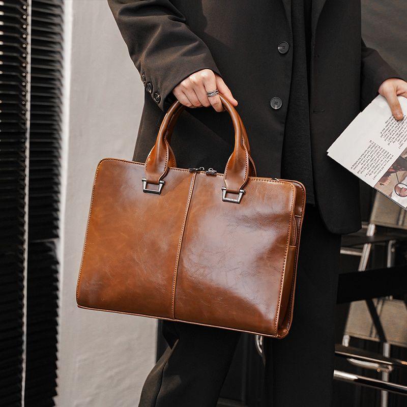 [1146 People Collection] Original Retro Fashion Portable Shoulder Bag Men'S Briefcase Casual Bag Messenger Bag Business Computer Bag Men'S Bag 2