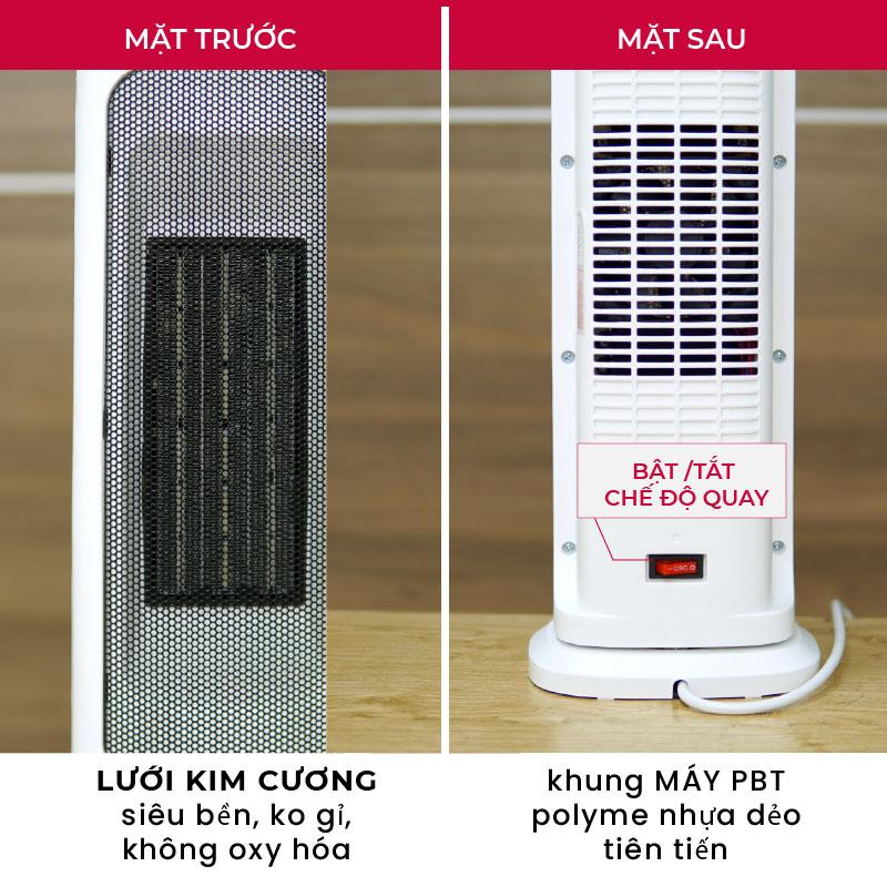 Product Introduction of Quạt sưởi gốm mini không khô da FUJIHOME FH1000 nhập khẩu máy sưởi tự ngắt Sưởi Ấm 25