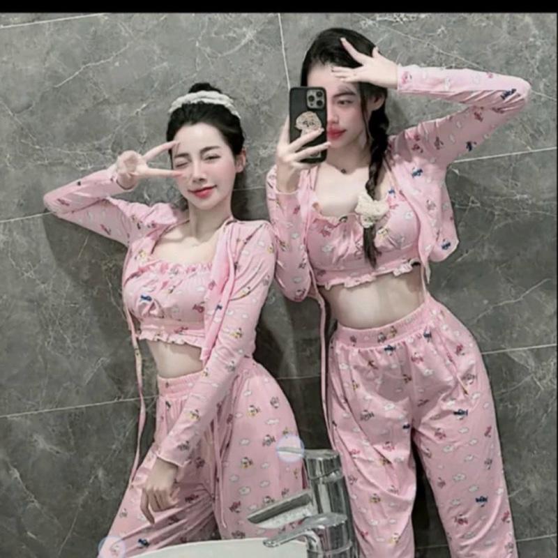Bộ mặc nhà tăm tàu dễ thương 3