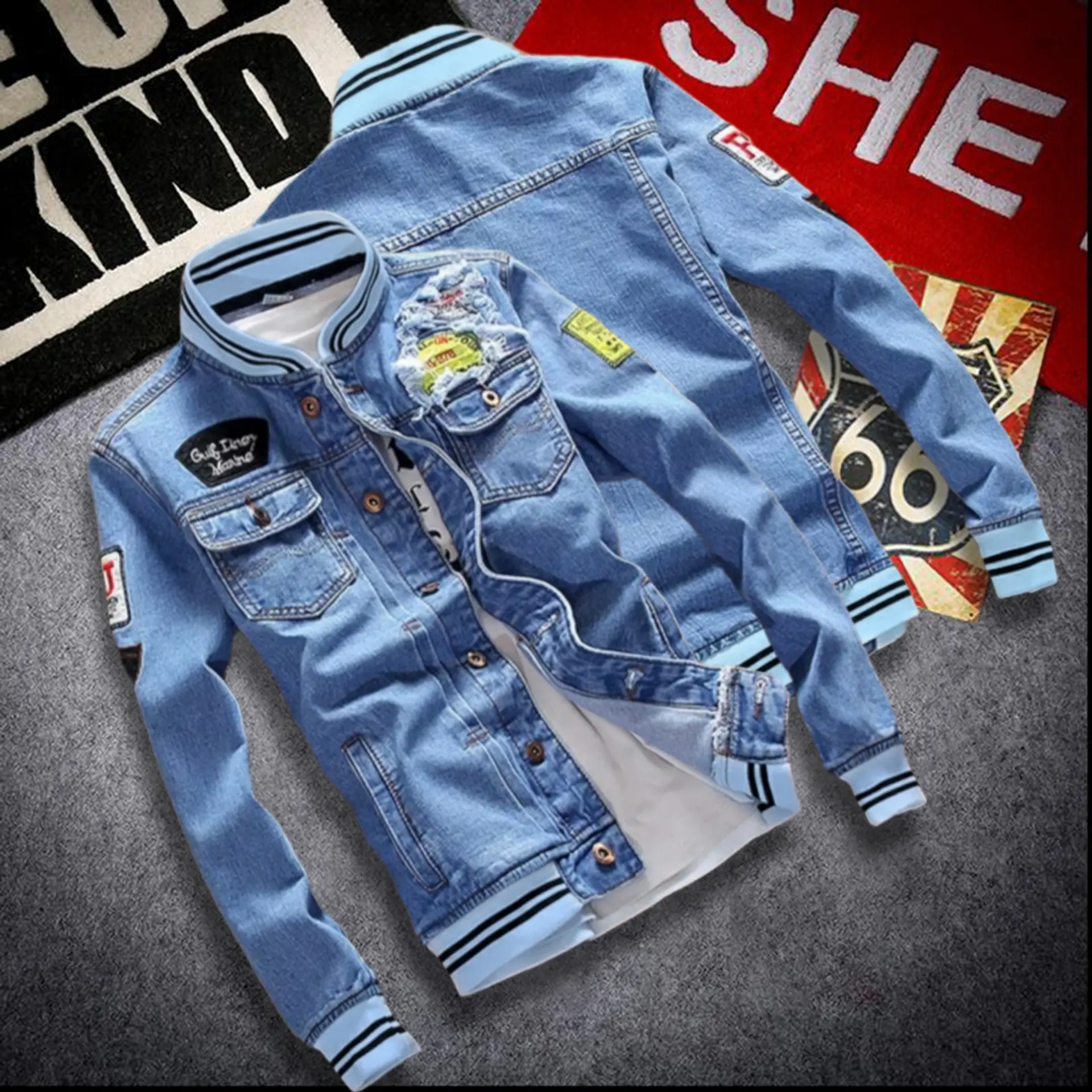 Jaket Jeans Denim New Fashion|Jaket Bomber Jeans|Jaket Jeans Denim Pria|Jaket Jeans Terlaris