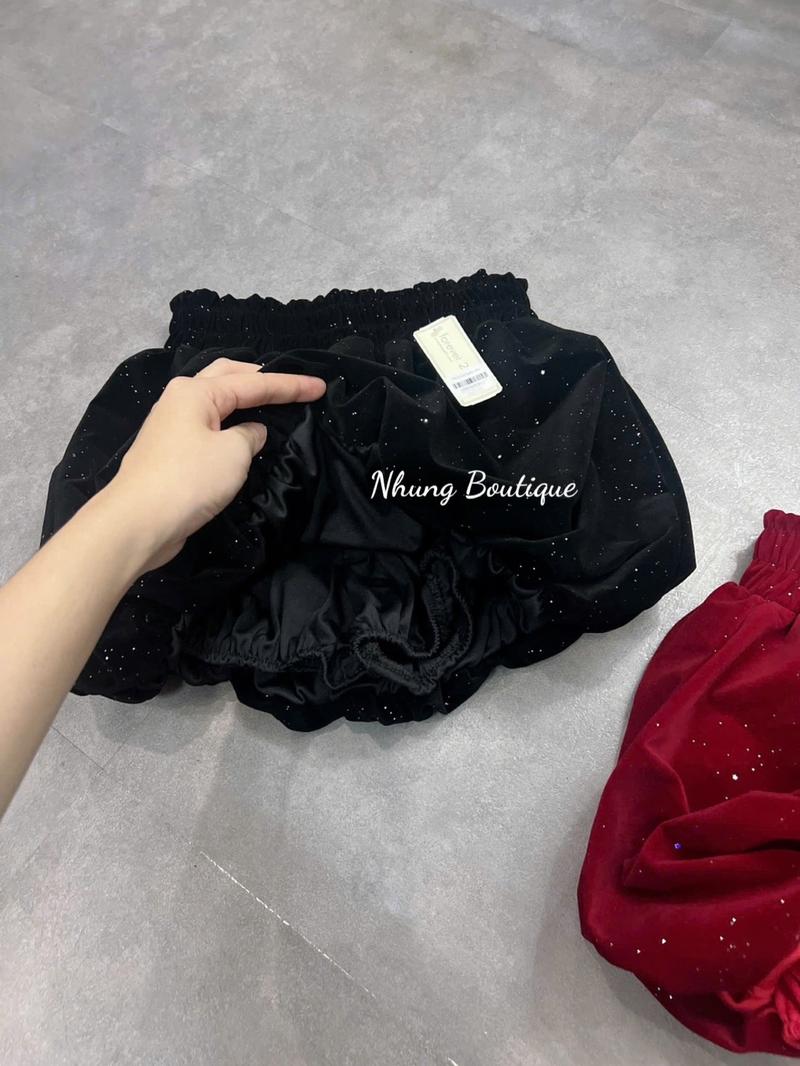 Product Introduction of Chân Váy Nhung Bí Kim Tuyến Bling Bling 2 Màu Hình Thật Tự Chụp Cho Nữ Women 8