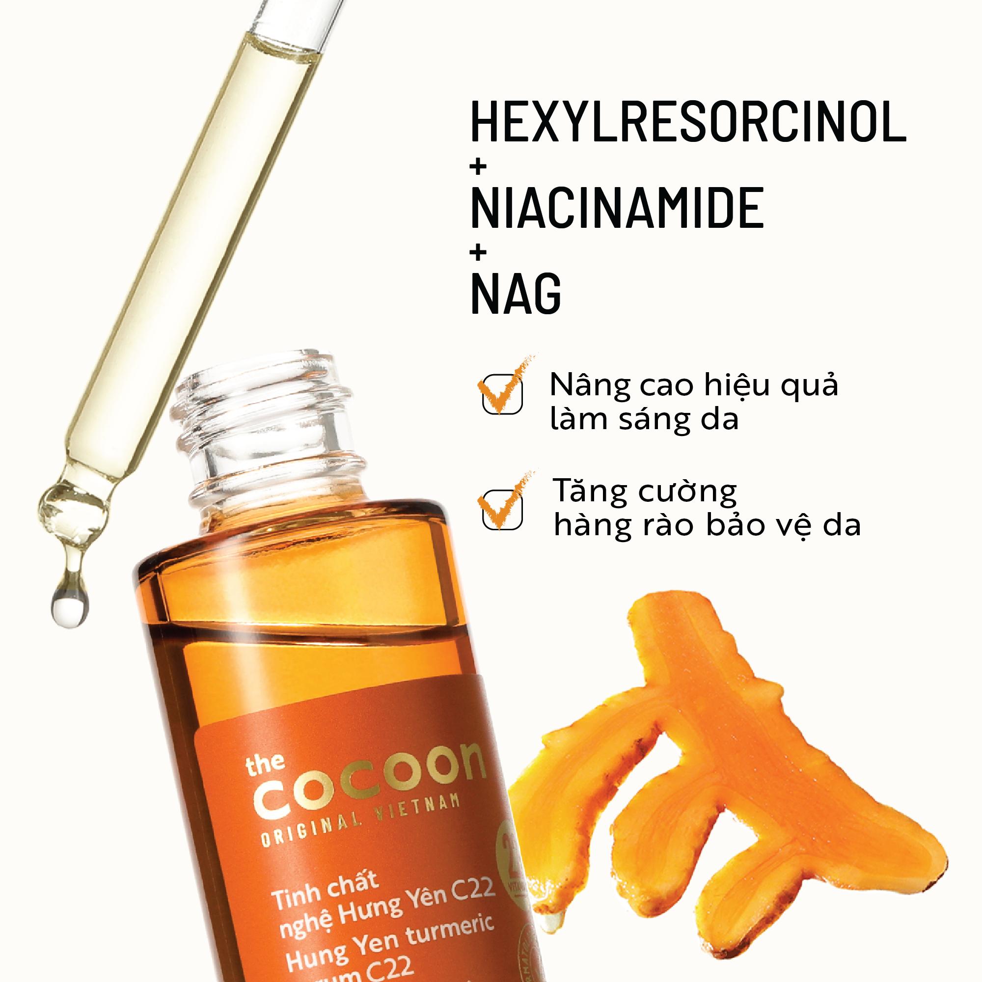 Hình ảnh Tinh chất nghệ Hưng Yên C22 (serum) với 22% vitamin C sáng da chuyên sâu & mờ vết thâm Cocoon 30ml 4