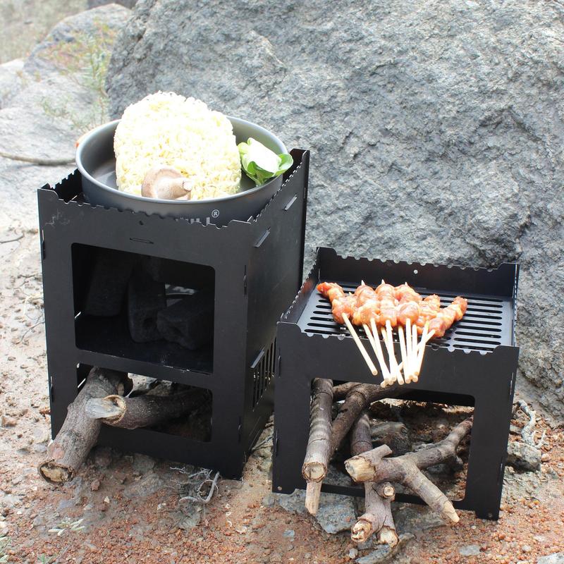 Product Introduction of Portable Camping Stove, Detachable Outdoor Firewood Stove, Multifunctional Camp Stove for Cooking & Heating, Camping & Hiking Equipment 6