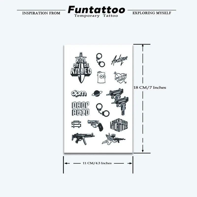 Funtattoo - Tato Fruit Ink tahan lama 15 hari anti air 11*18cm - Tato temporer semi permanen fruit ink 261 1