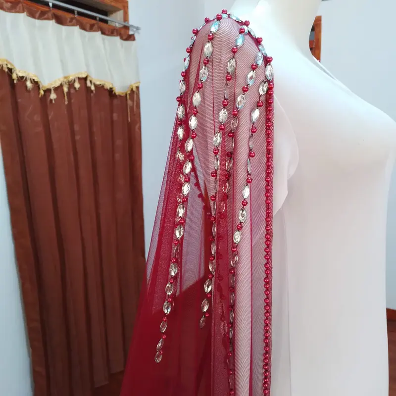 jubah pengantin jubah gaun pengantin Selendang panjang Dress Mutiara Wanita 1