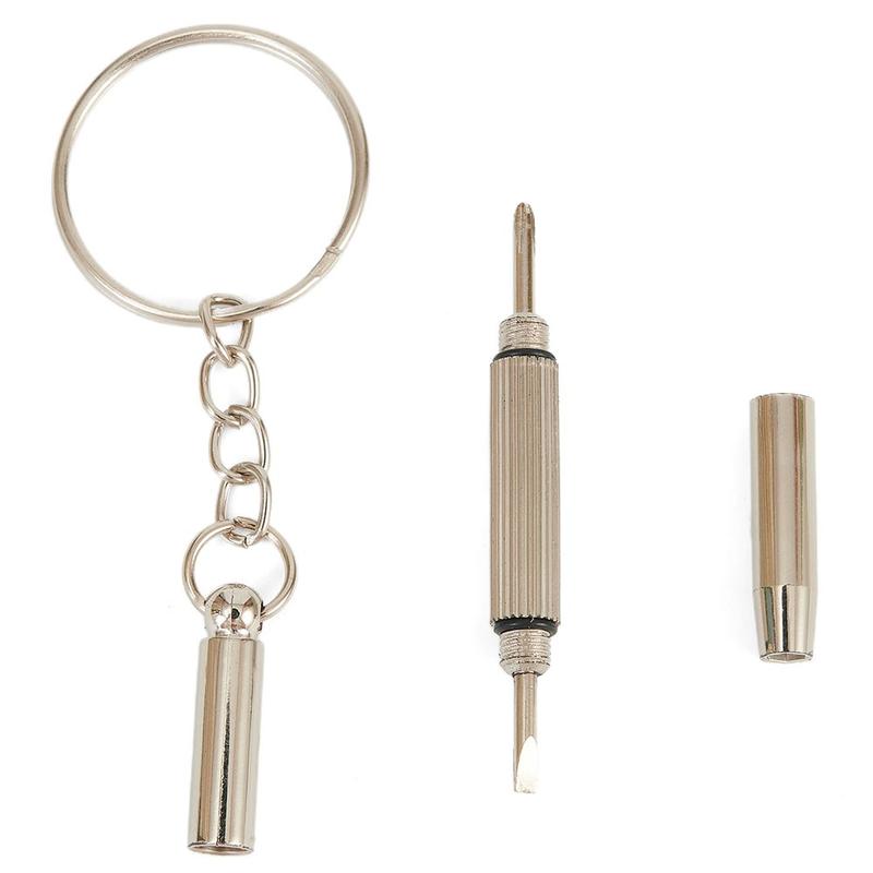 Móc chìa khóa tuốc nơ vít 3in1, Mini, Dụng cụ Slotted nhỏ Phillips Hex, để sửa chữa kính và đồng Đồng Hồ Dụng cụ cầm tay Cầm Tay 5