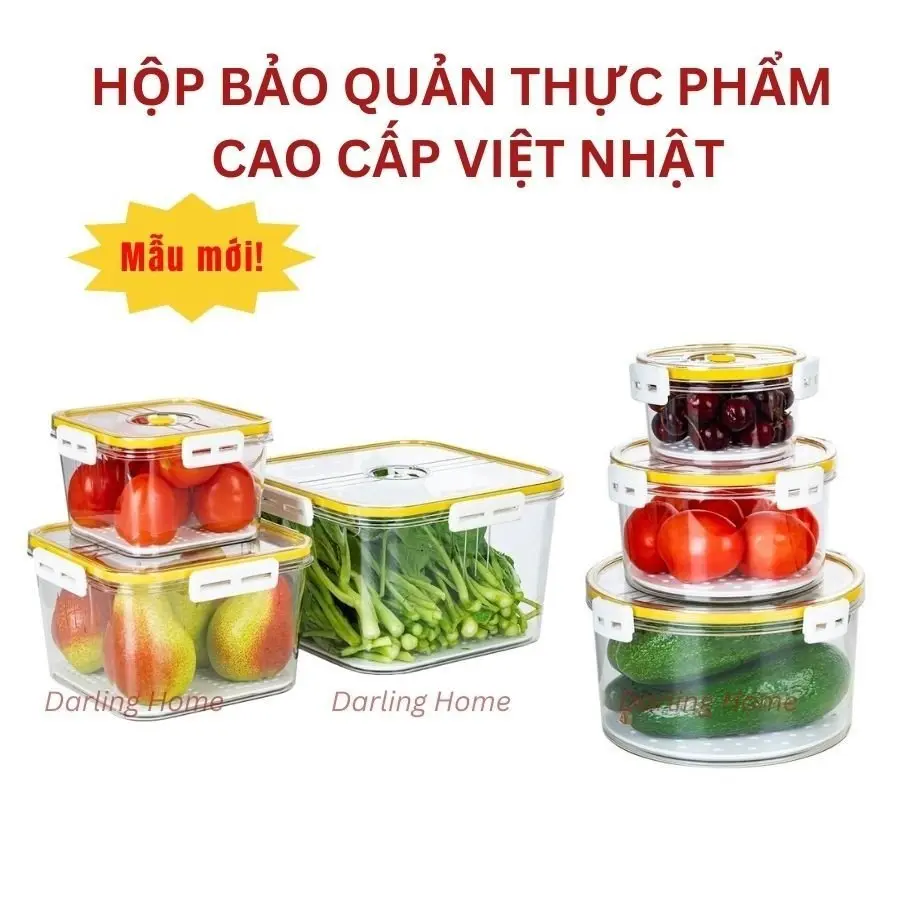 [Mẫu Mới] Hộp Đựng Thực Phẩm, Hộp Nhựa Đựng Thực Phẩm Cao Cấp, Hộp Tủ Lạnh Xịn Đẹp - Darling Home